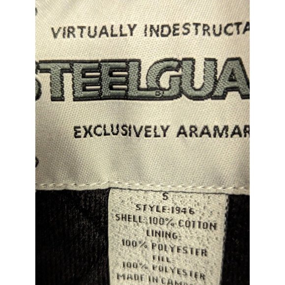 Steelguard Quilt lined Jacket Coat Hooded Tan Size S Embroidered - Picture 6 of 8